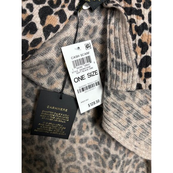 Charter Club Women's 100% Cashmere Leopard Print Luxury Soft Scarf One Size NWTs - Picture 6 of 7